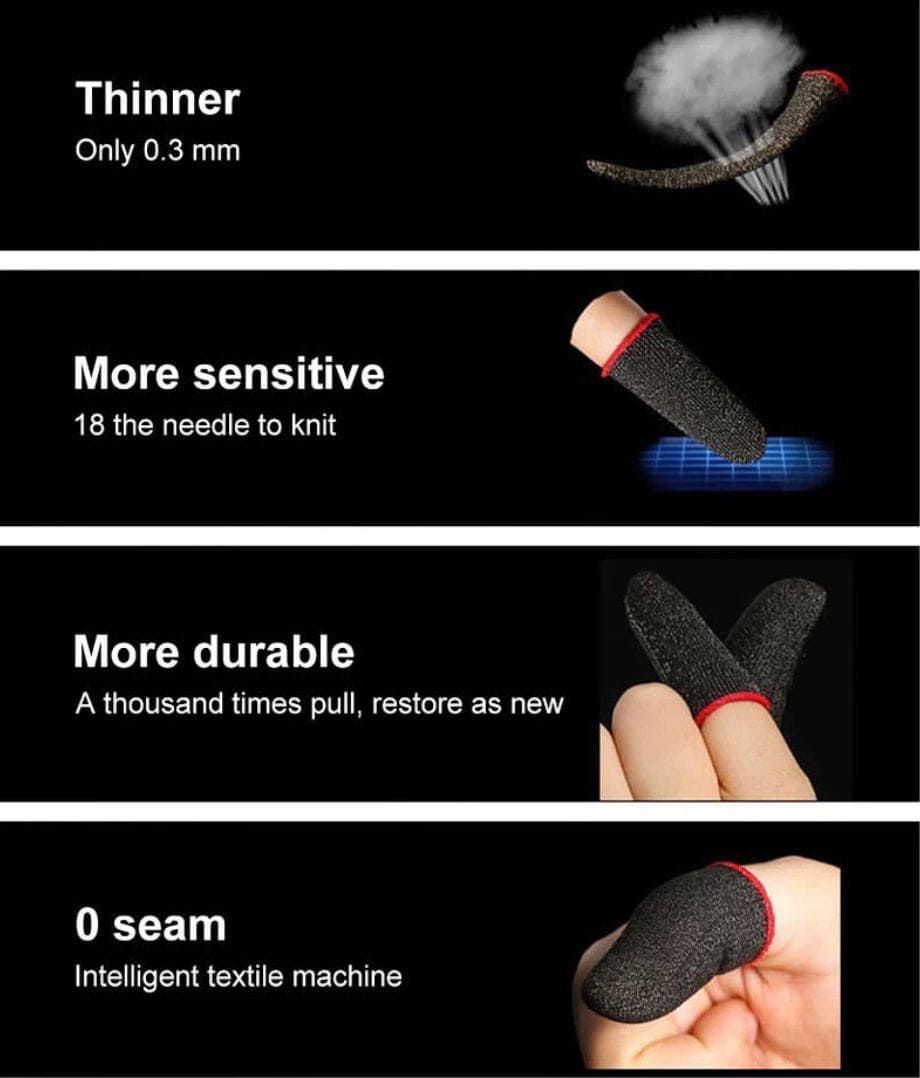 1 Pair Finger Sleeves For Gaming, Sweatproof Gloves Breathable Fingertips For Mobile Games, Non-Scratch Sensitive Touch Screen Gaming Finger Thumb Sleeve Gloves 1 Pair Finger Sleeves For Gaming, Sweatproof Gloves Breathable Fingertips For Mobile Games, Non-Scratch Sensitive Touch Screen Gaming Finger Thumb Sleeve Gloves
